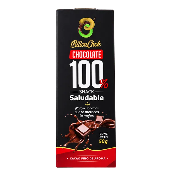 Barra de chocolate 100% no contiene azúcar