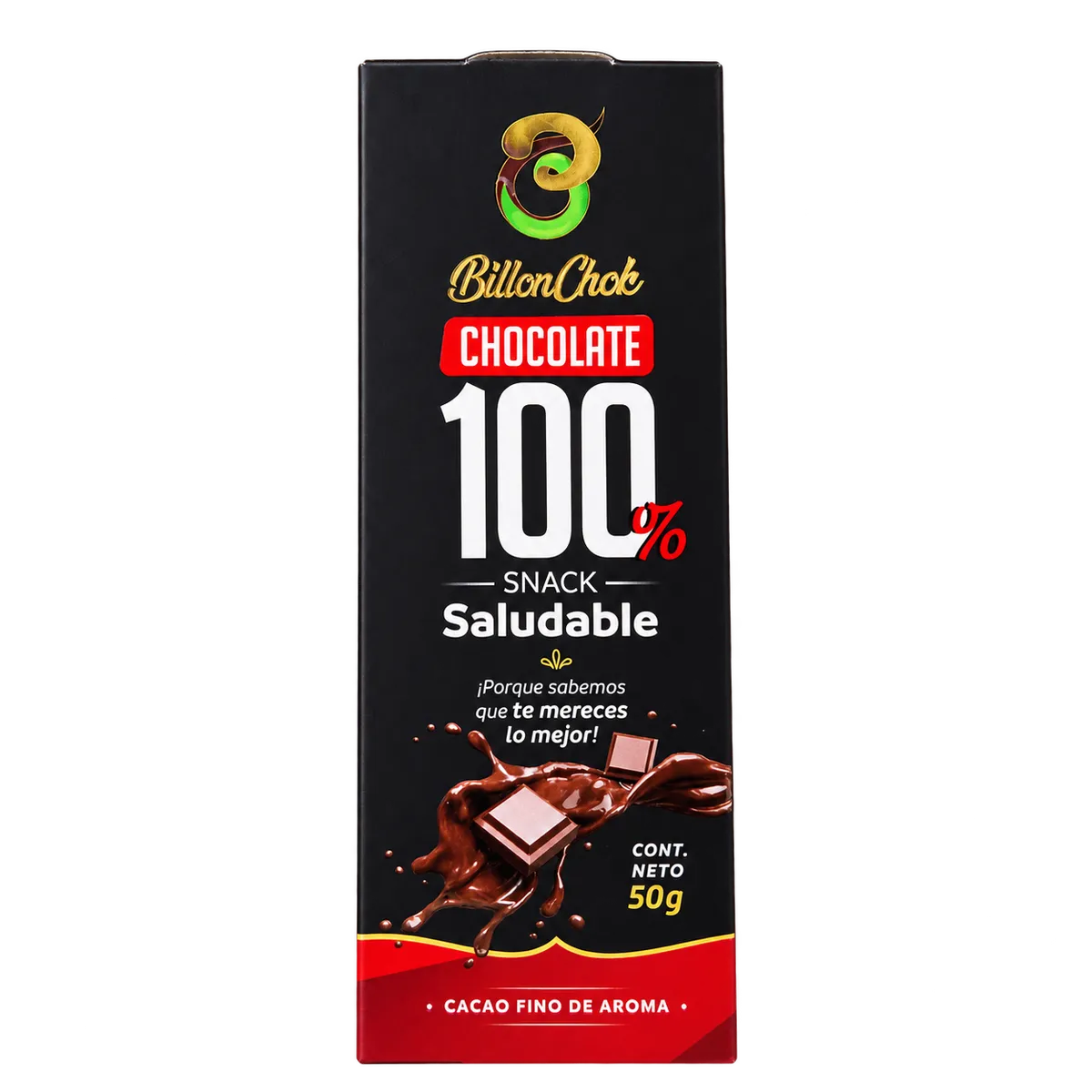 Barra de chocolate 100% no contiene azúcar