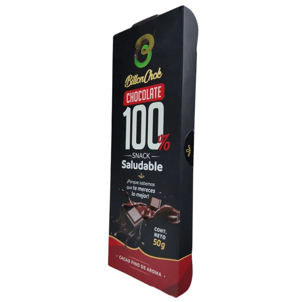 Barra de chocolate 100% no contiene azúcar