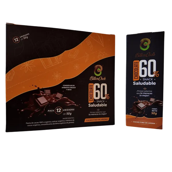 Caja de 12 barras de chocolate 60%
