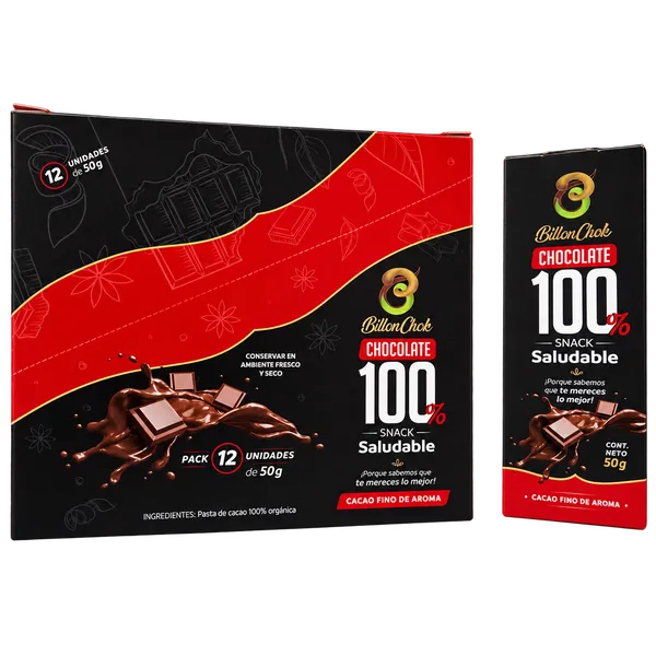 Caja de 12 barras de chocolate 100% sin azúcar