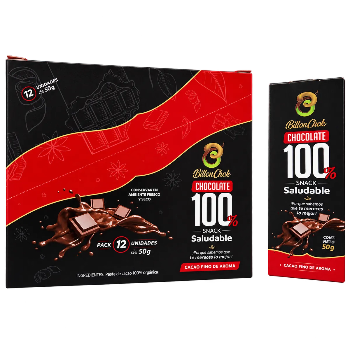 Caja de 12 barras de chocolate 100% sin azúcar