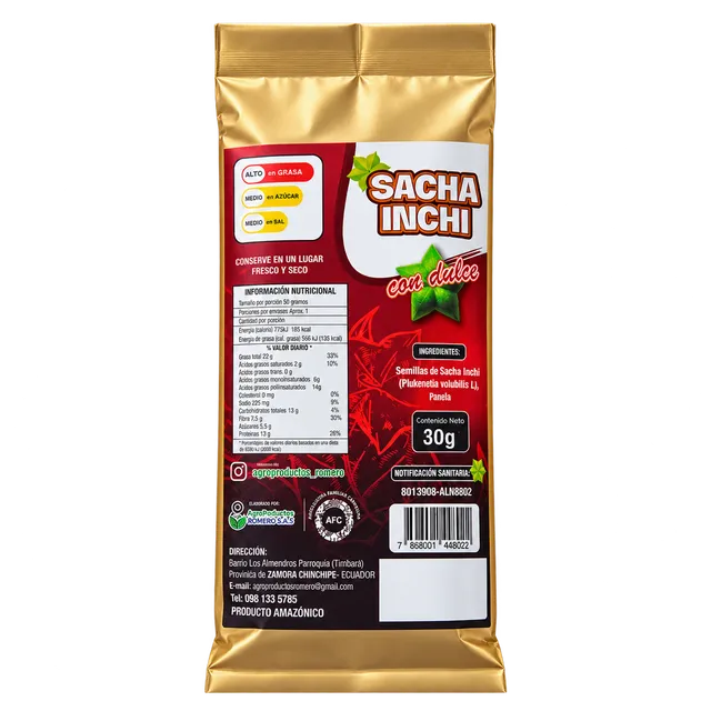 Sacha inchi con dulce de panela · 30 g