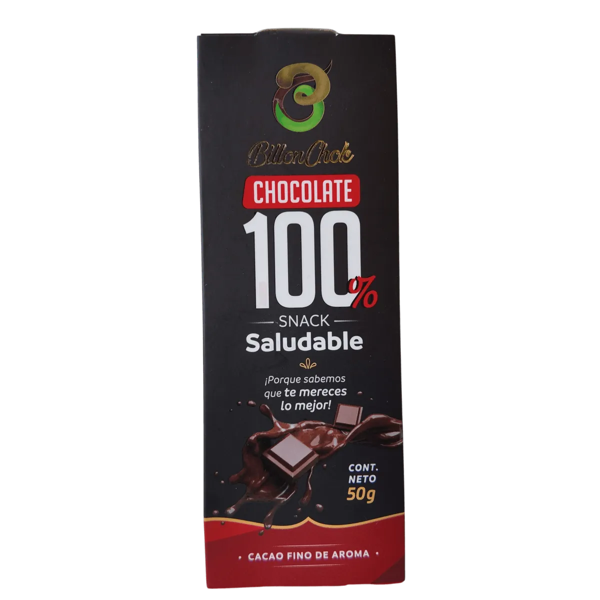 Barra de chocolate 100% no contiene azúcar