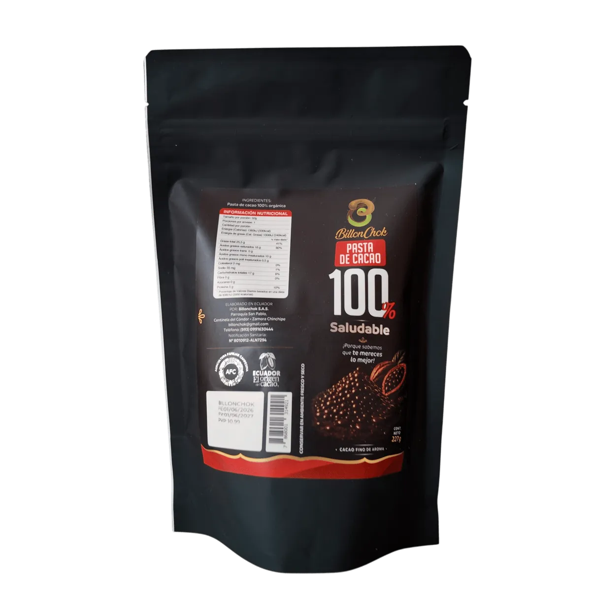 Gotas de chocolate 100% puro cacao