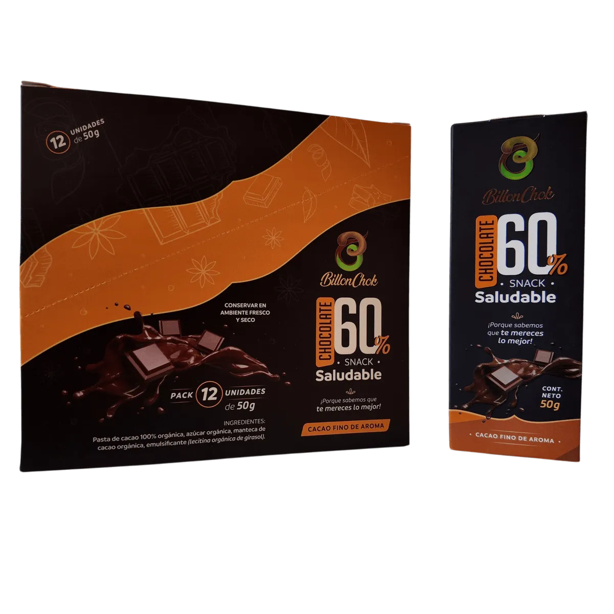 Caja de 12 barras de chocolate 60%